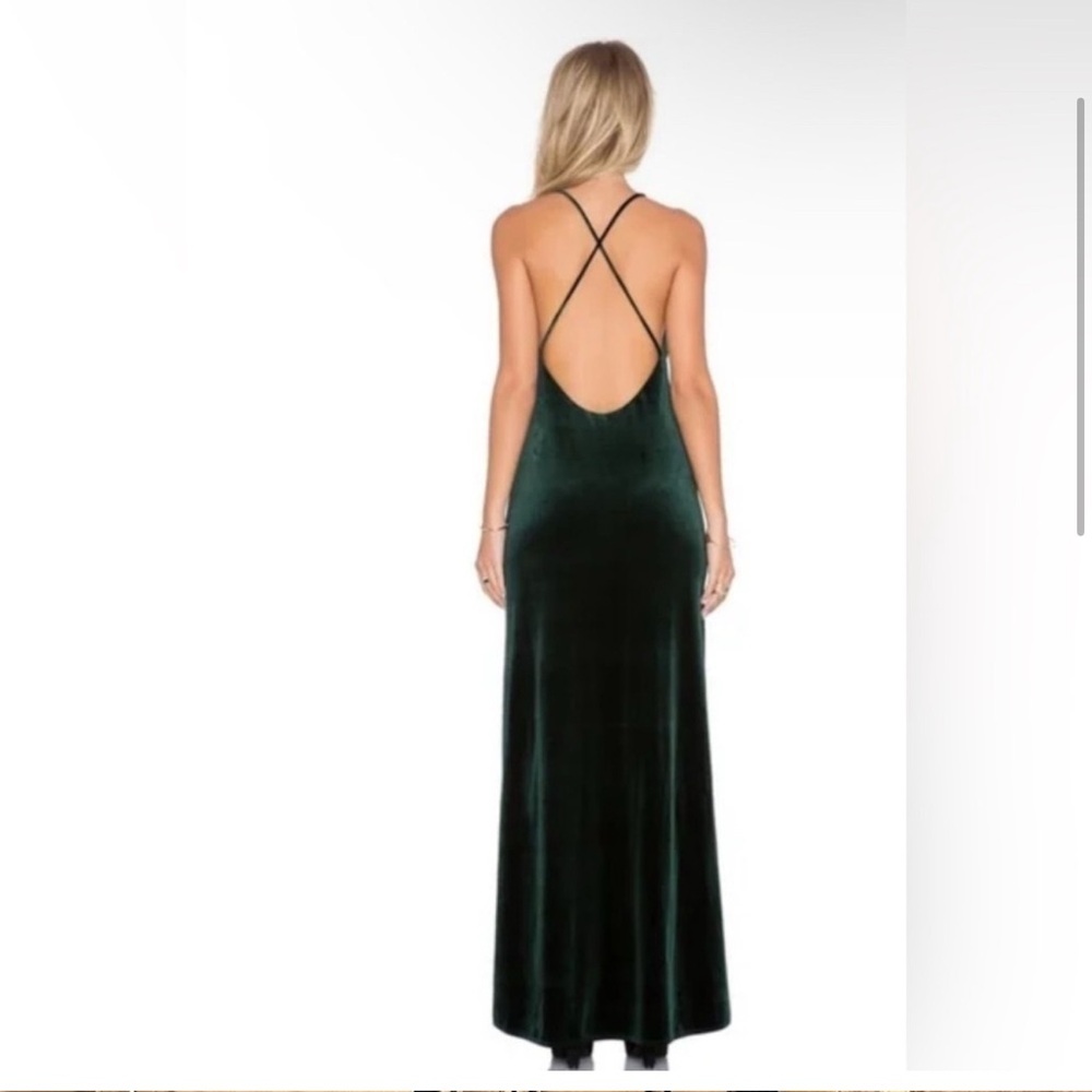 NBD Dark Green Velvet Dress - Picture 3 of 8